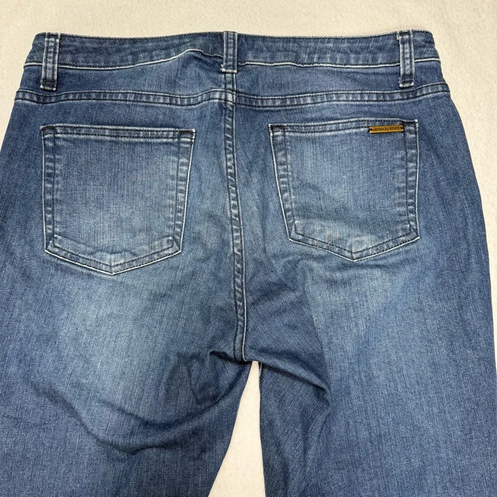 Michael Kors Blue Izzy Skinny Cropped Raw Hem Casual Denim Jeans Size 6 #1918